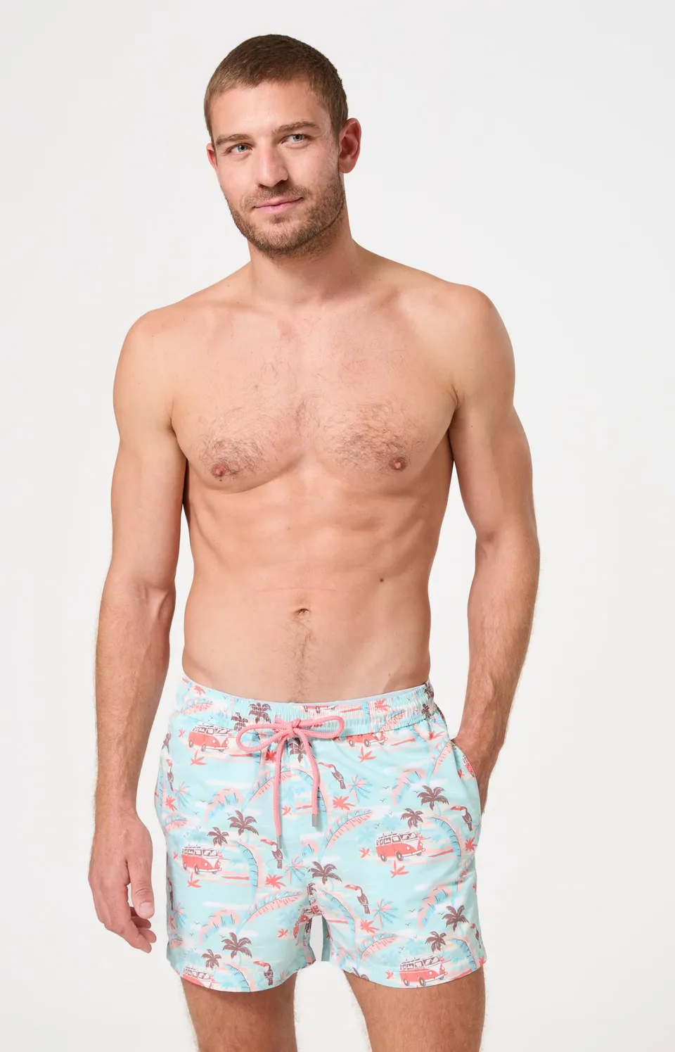 arthur-bob-short-de-bain-homme-recycl-van-life-vert-mint image 1