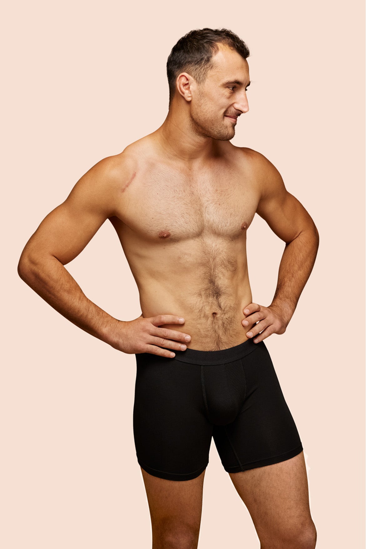p-trone-boxer-sport-mi-long-homme-bordeaux-tencel image 4