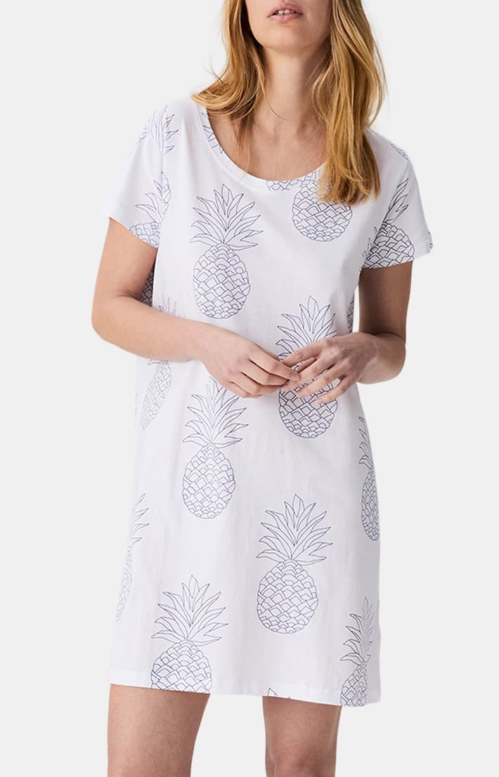 arthur-bob-ananas-chemise-de-nuit-blanc-coton-bio image 2