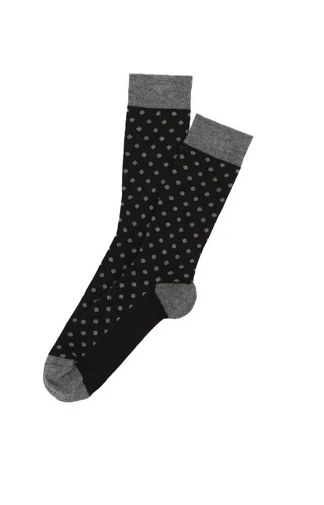 arthur-bob-chaussettes-petits-pois-noir-coton-bio image 1