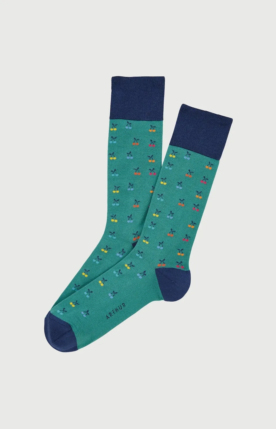 arthur-bob-chaussettes-cerise-coton-vert-homme-40-46 image 1