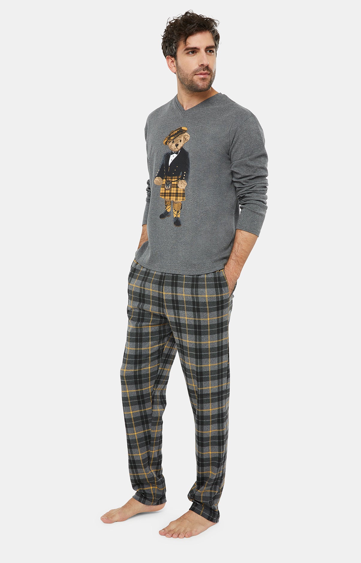 arthur-bob-boston-marine-pyjama-homme-jaune-coton image 2