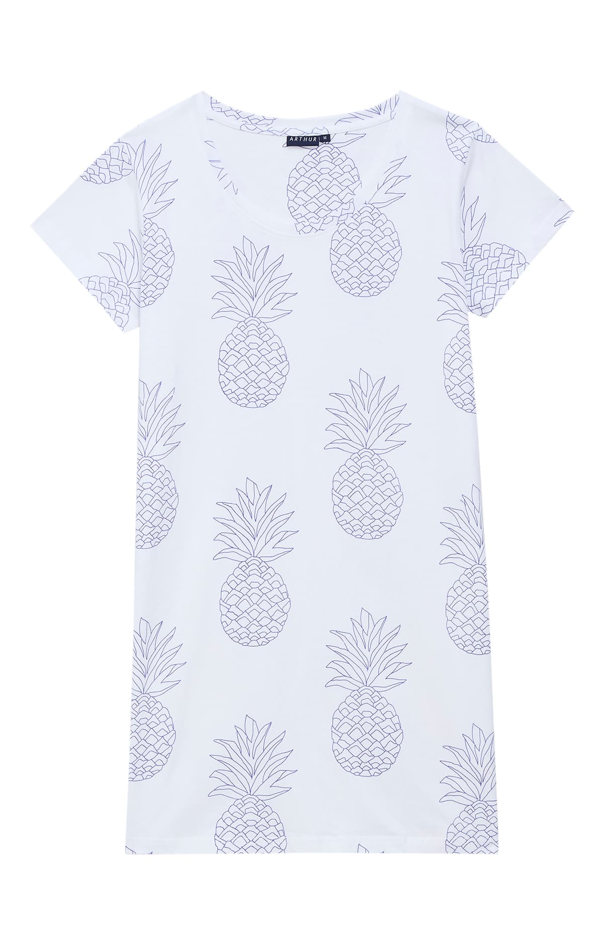 arthur-bob-ananas-chemise-de-nuit-blanc-coton-bio image 3