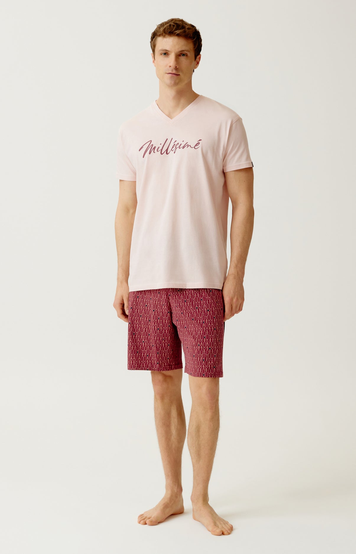 arthur-bob-pyjashort-mill-sim-coton-bio-bordeaux-homme image 1