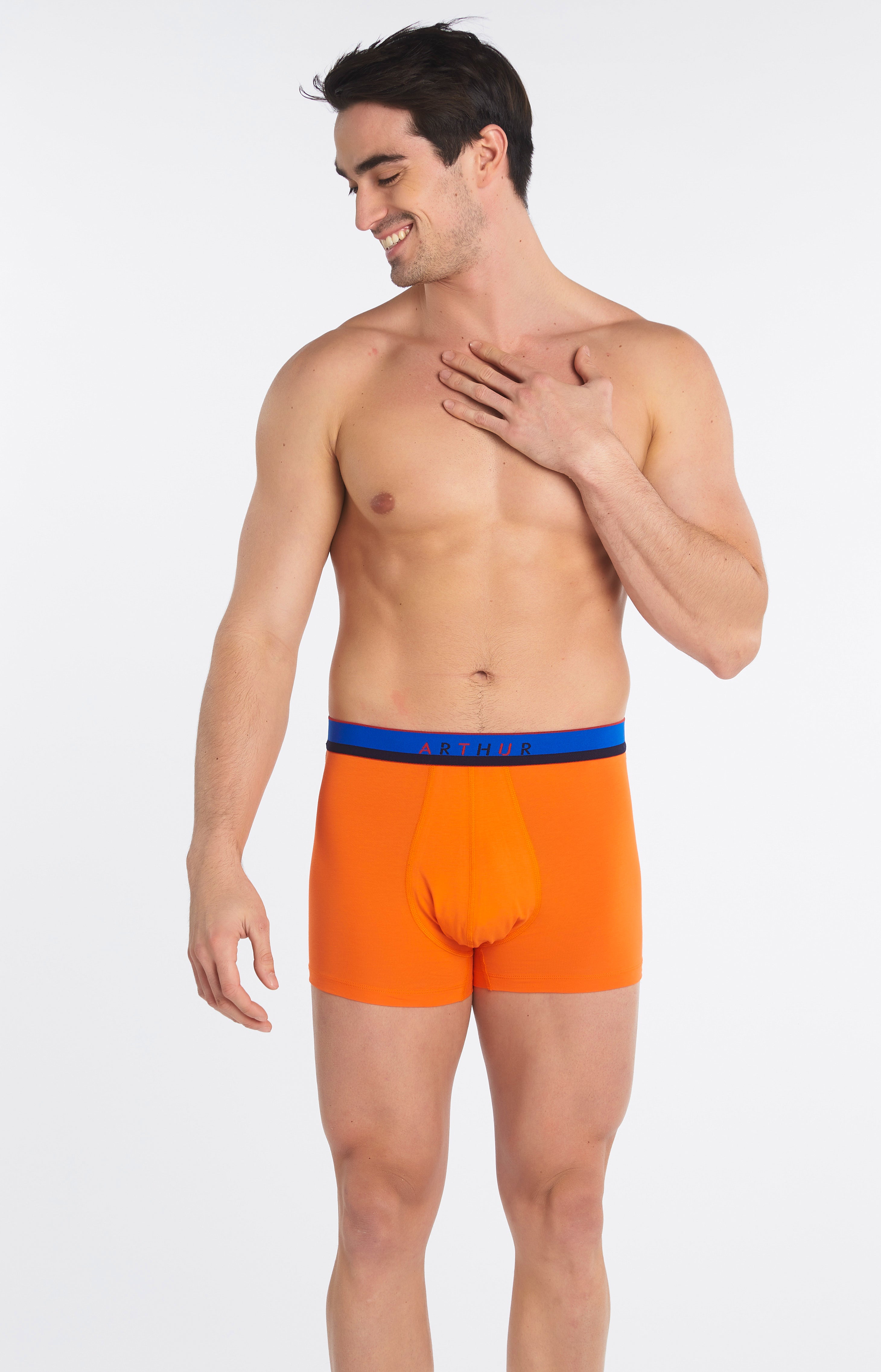 arthur-bob-boxer-slipp-uni-boxer-homme-coton-bio-orange image 4