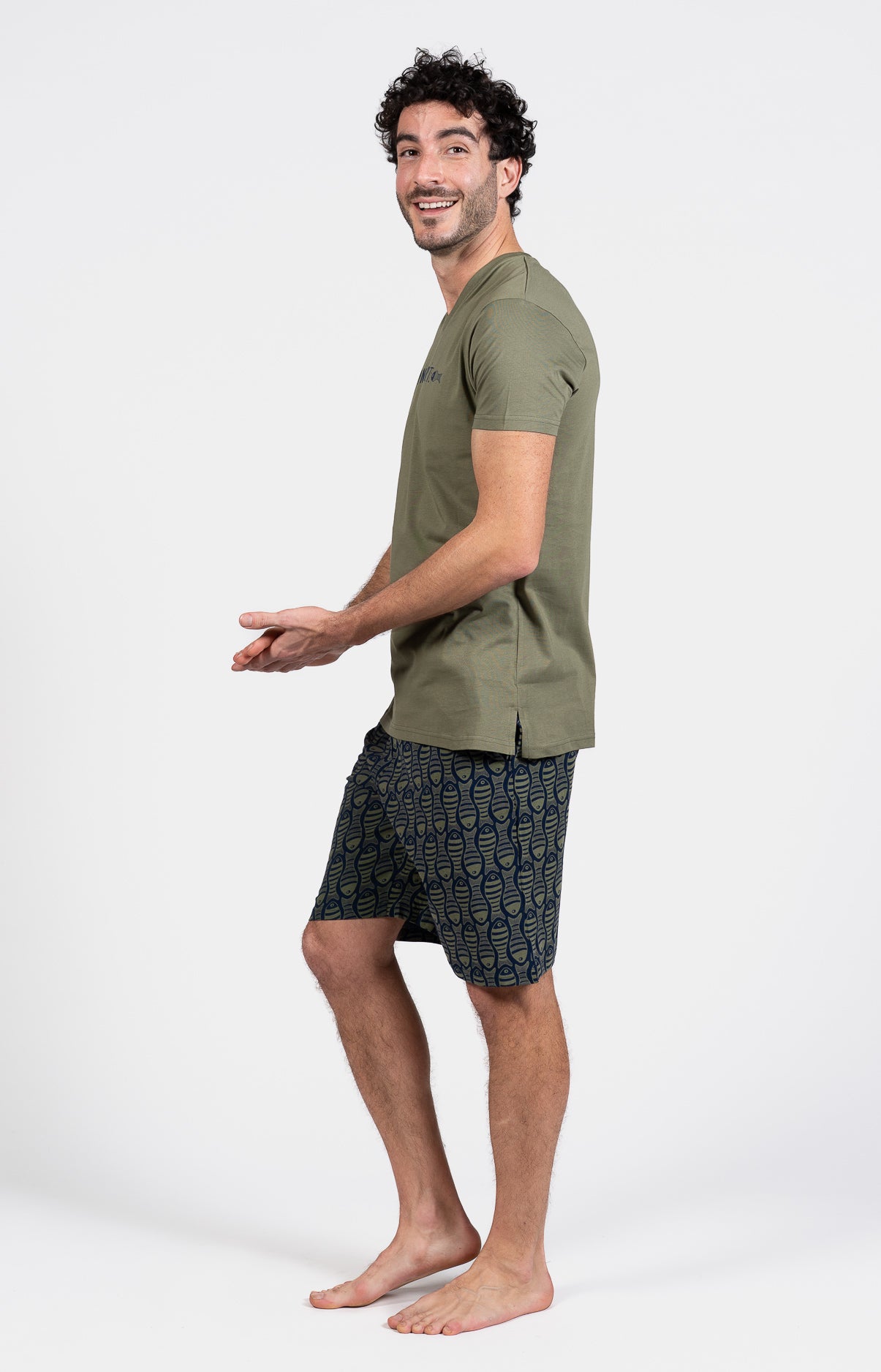 arthur-bob-fish-pyjashort-homme-marine-coton image 5