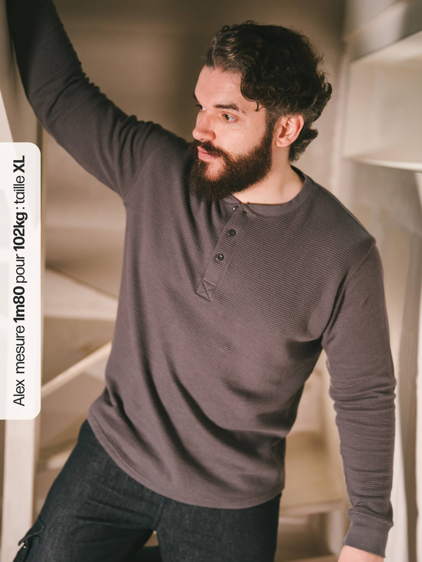 p-trone-henley-cormac-manches-longues-gaufr-beige image 8