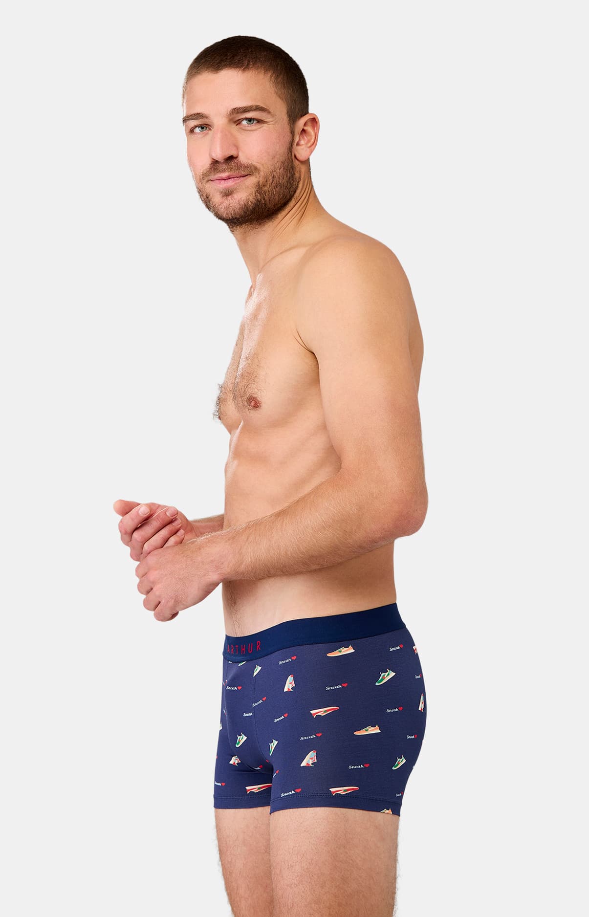 arthur-sneakers-boxer-homme-marine-taille-l-coton-bio image 4