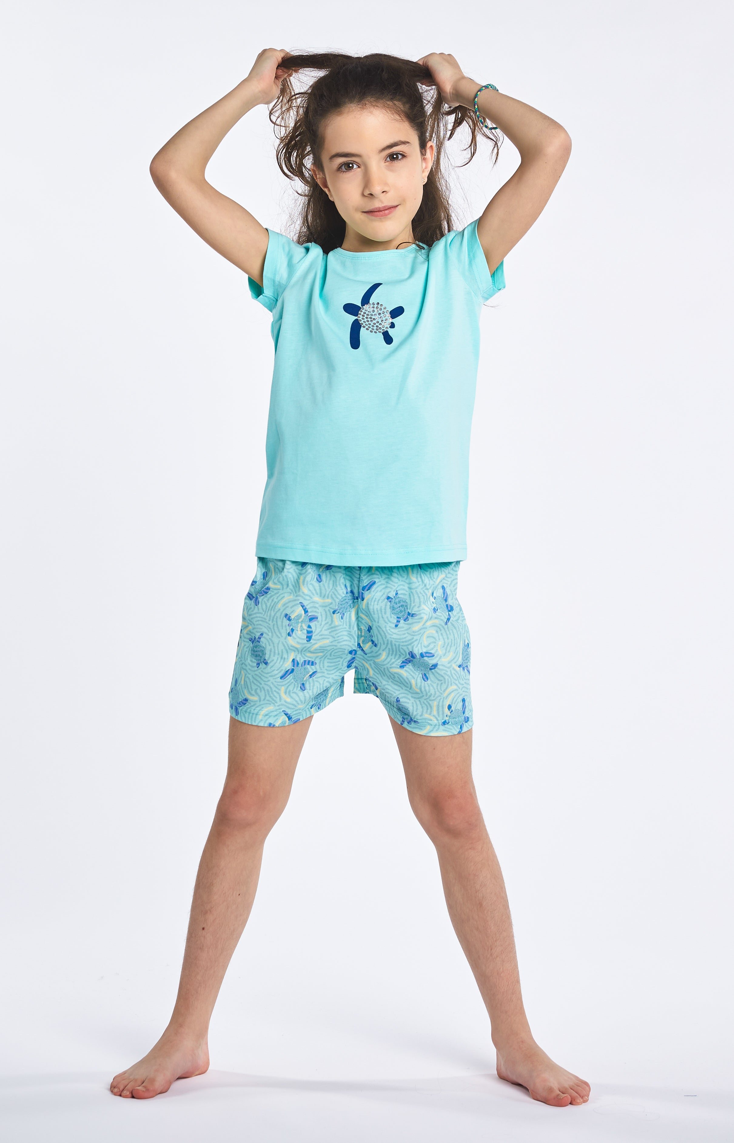 arthur-bob-tortue-pyjashort-enfant-lagon-coton-bio image 2