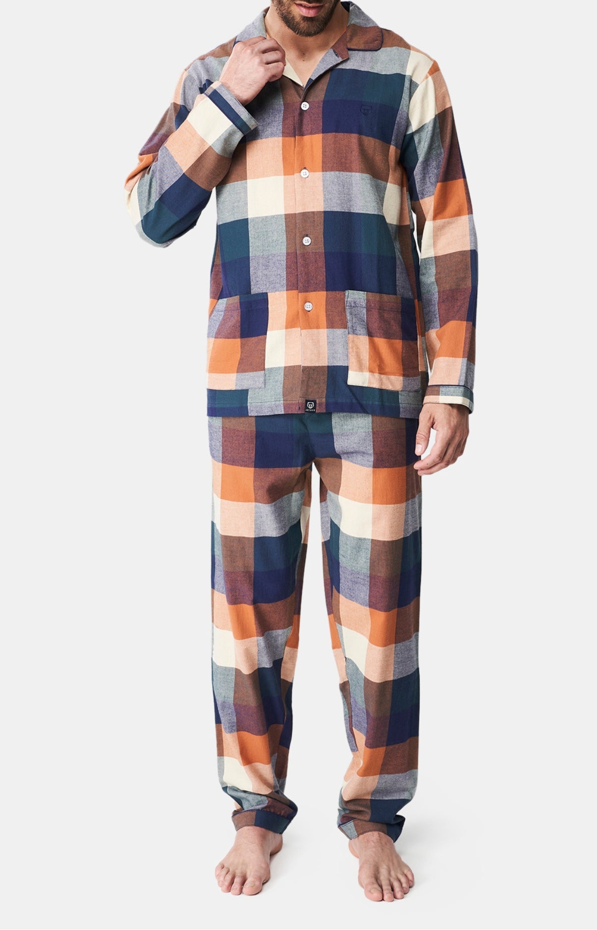 arthur-bob-pyjama-boutonn-carreaux-oslo-vert-pilou image 1