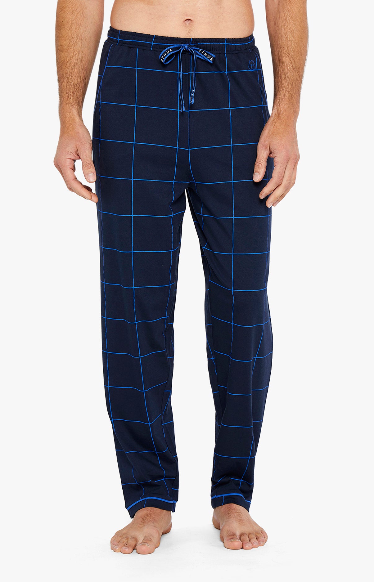 arthur-bob-pantalon-pyjama-carreaux-marine-coton-bio image 5