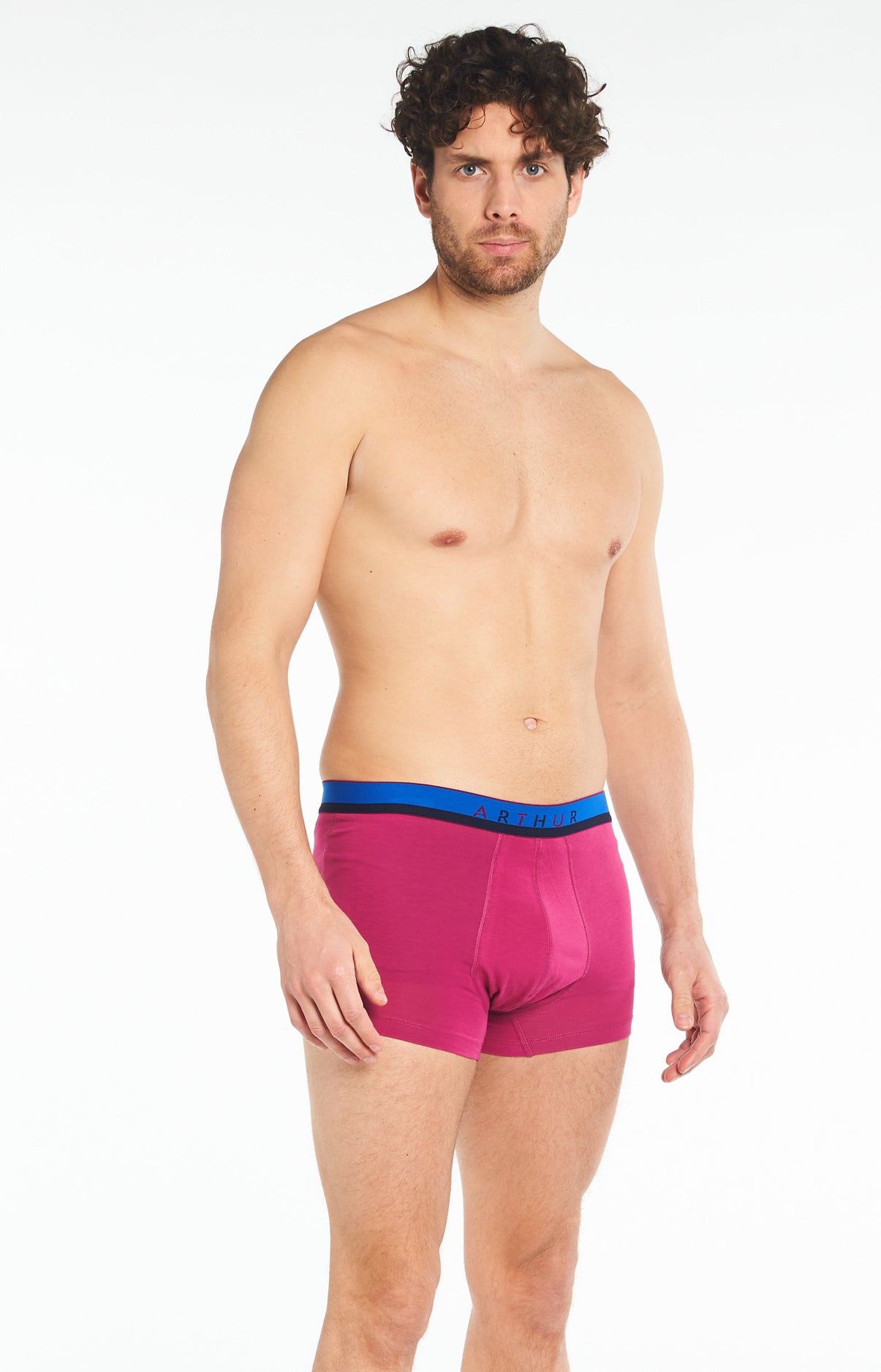 arthur-boxer-slipp-uni-boxer-homme-fushia-l-coton-bio image 4