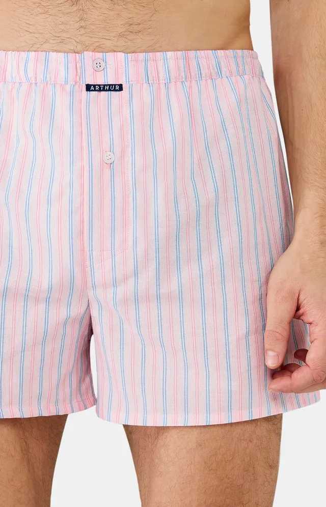 arthur-le-club-cale-on-rayure-rose-doux-coton-bio-homme image 1