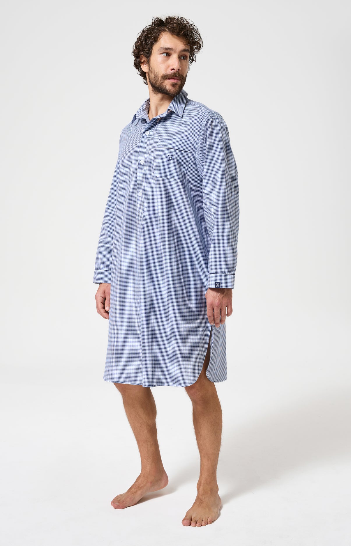 arthur-bob-vichy-chemise-de-nuit-marine-coton-bio image 4