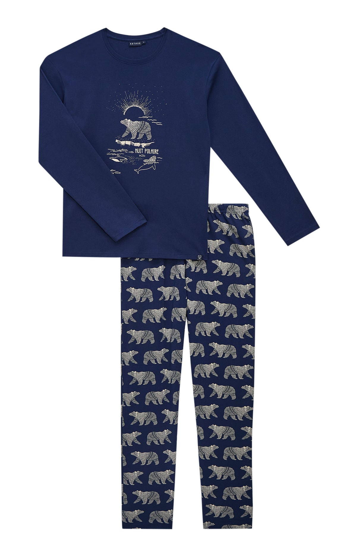 arthur-bob-nuit-polaire-pyjama-coton-marine image 3