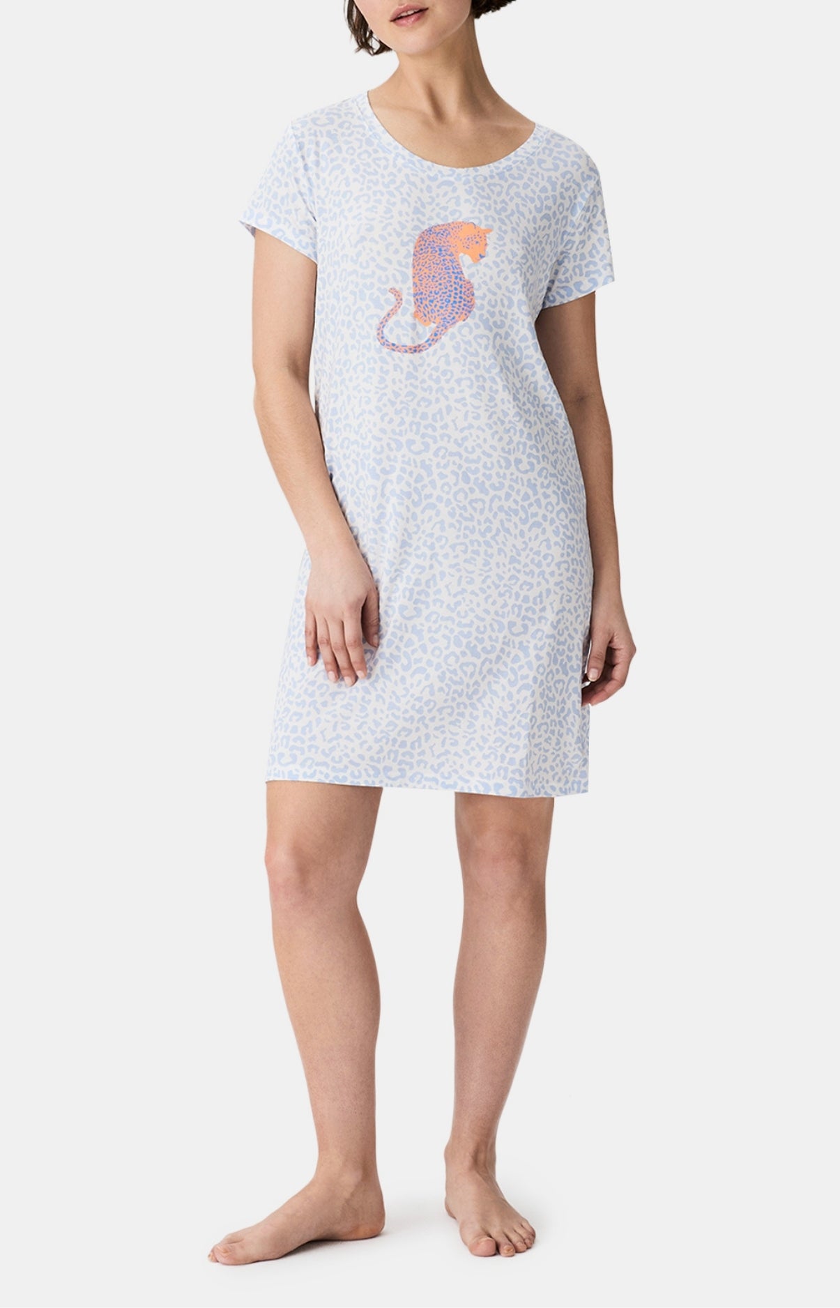 arthur-bob-f-lina-chemise-de-nuit-bleu-l-opard-jersey-femme image 1