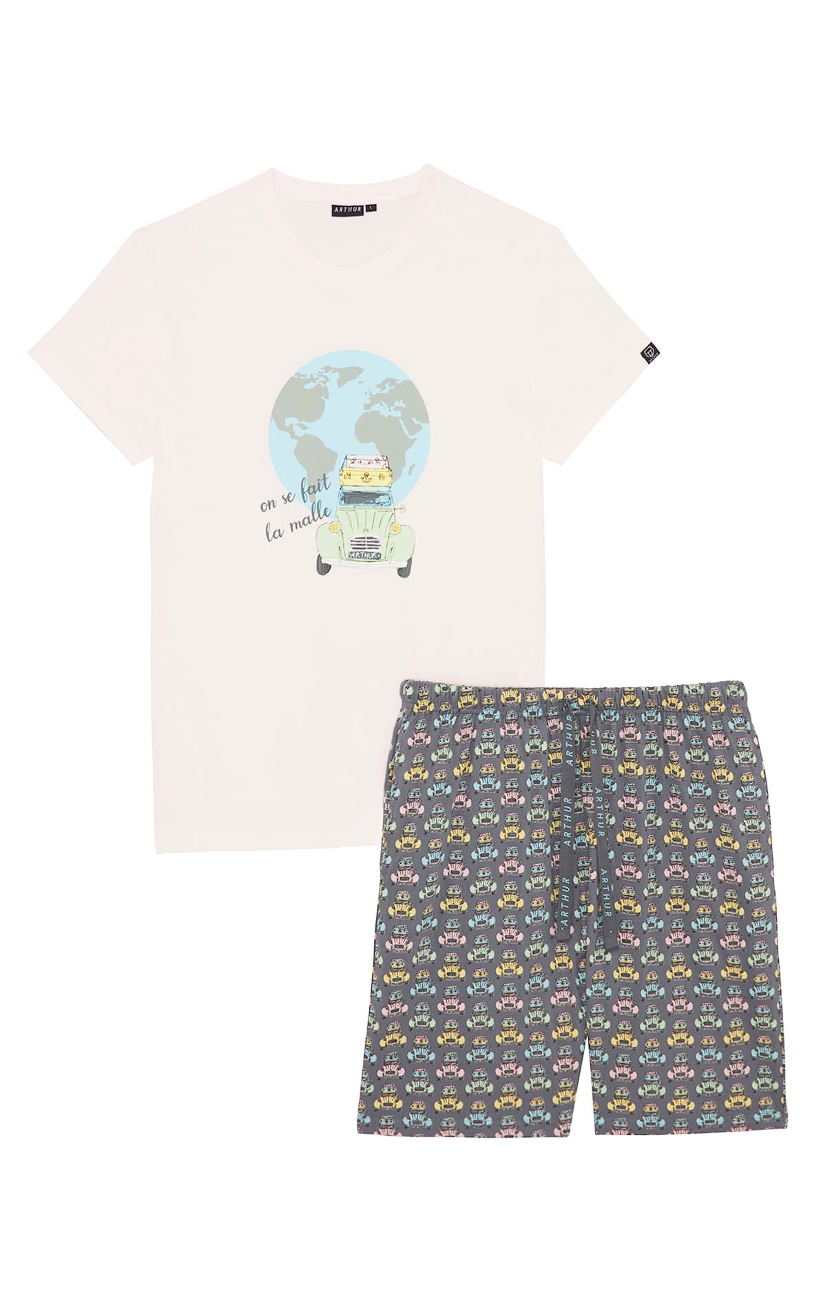 arthur-bob-2cv-pyjashort-multicolore-coton-bio image 3