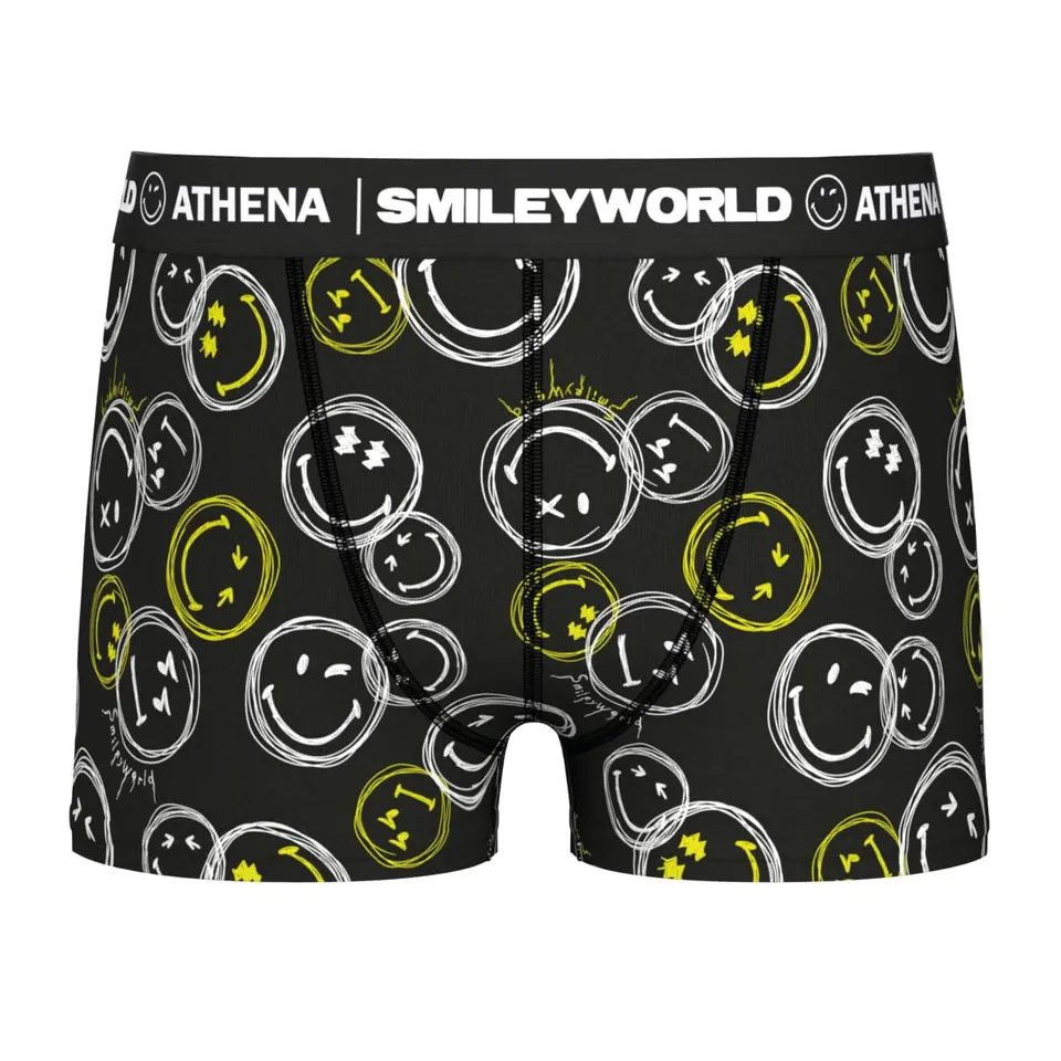 athena-graphic-boxer-gar-on-smileyworld-coton-stretch-imprim image 1