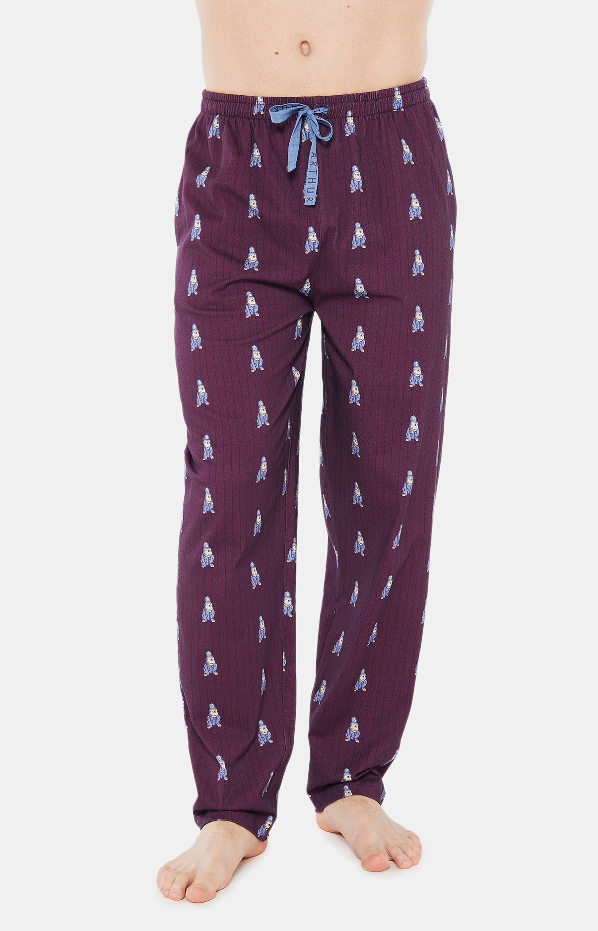 arthur-bob-pyjama-homme-bordeaux-bobby-coton-bio-chien image 5