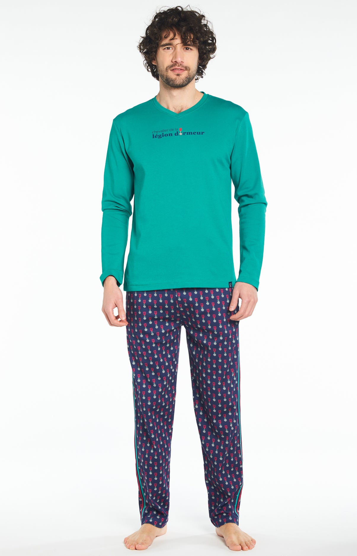 arthur-bob-legion-dormeur-pyjama-long-marine-coton-bio image 1