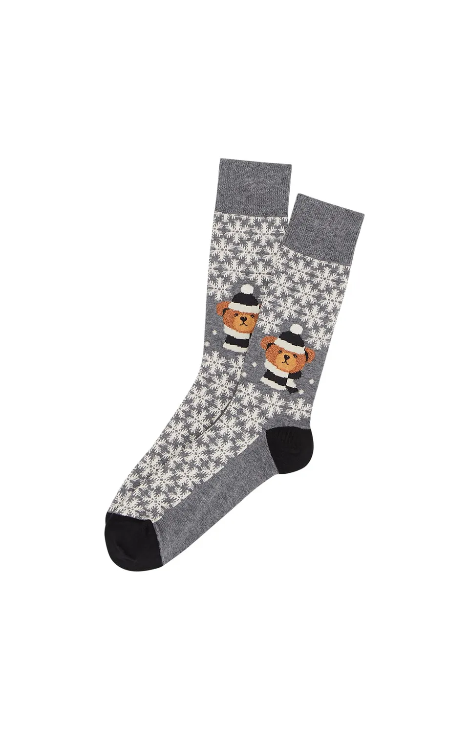 arthur-bob-chaussettes-teddy-gris-coton-bio image 1