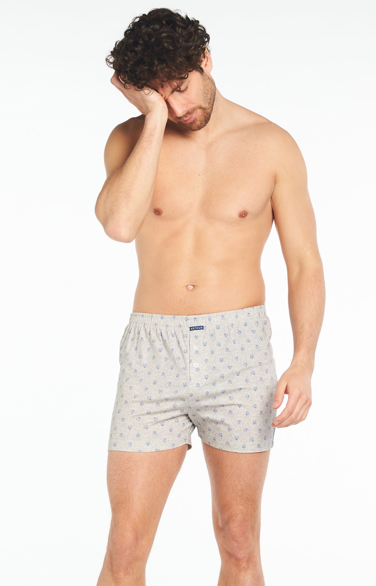 arthur-le-club-logo-cale-on-de-nuit-gris-coton-bio-ample image 1
