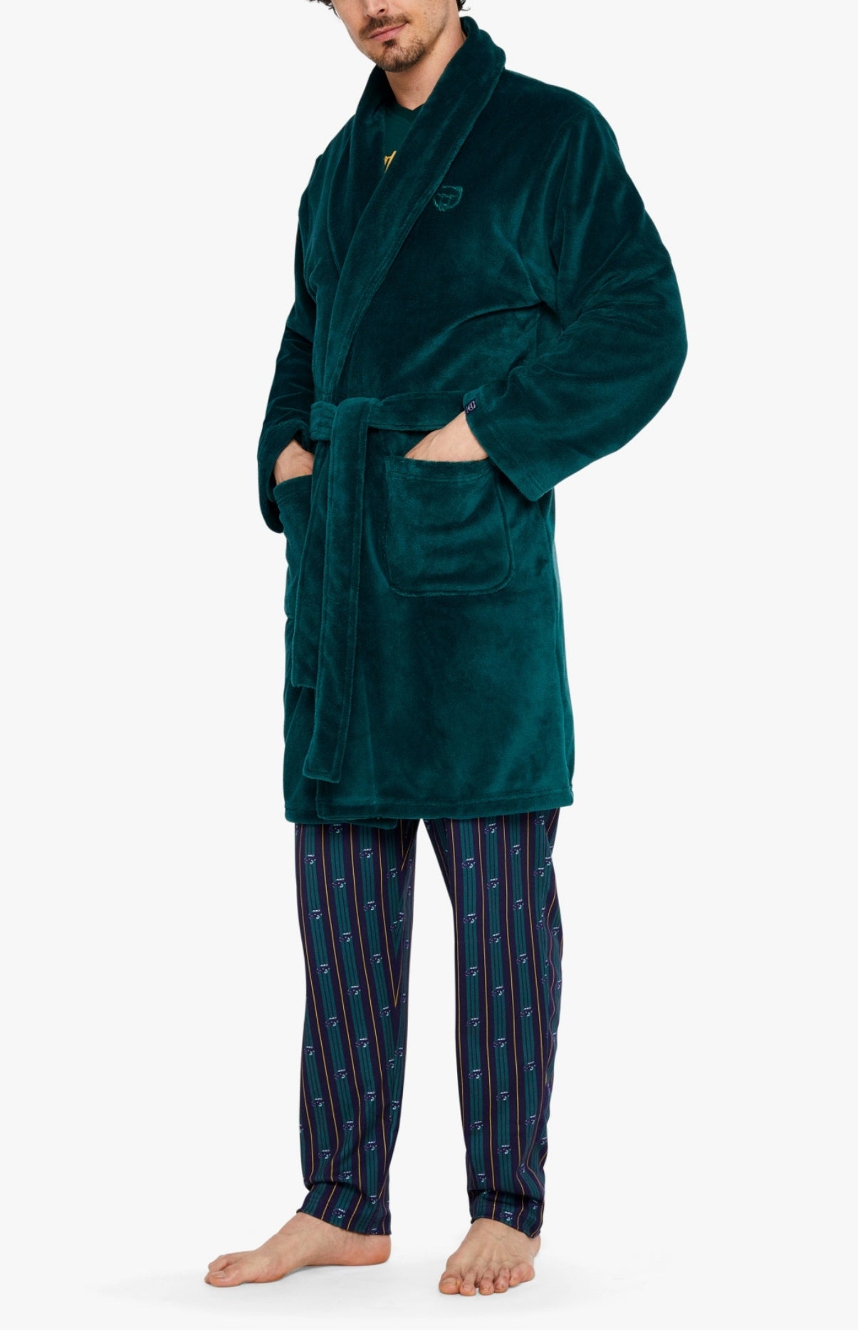 arthur-bob-sapin-robe-de-chambre-polaire-verte image 2