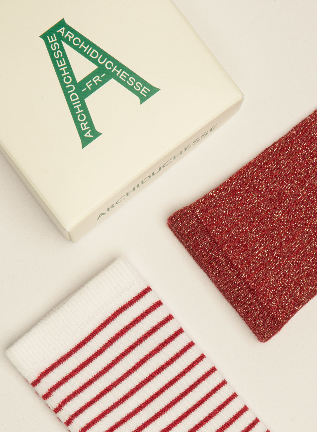 archiduchesse-paillet-e-duo-rouge-chaussettes-coton-lurex-x2 image 2