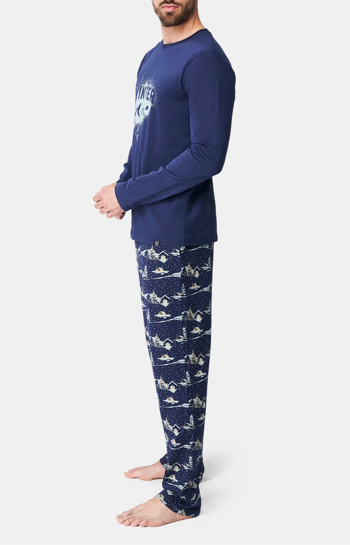 arthur-bob-nuit-d-hiver-pyjama-homme-marine-coton-bio-chaud image 4