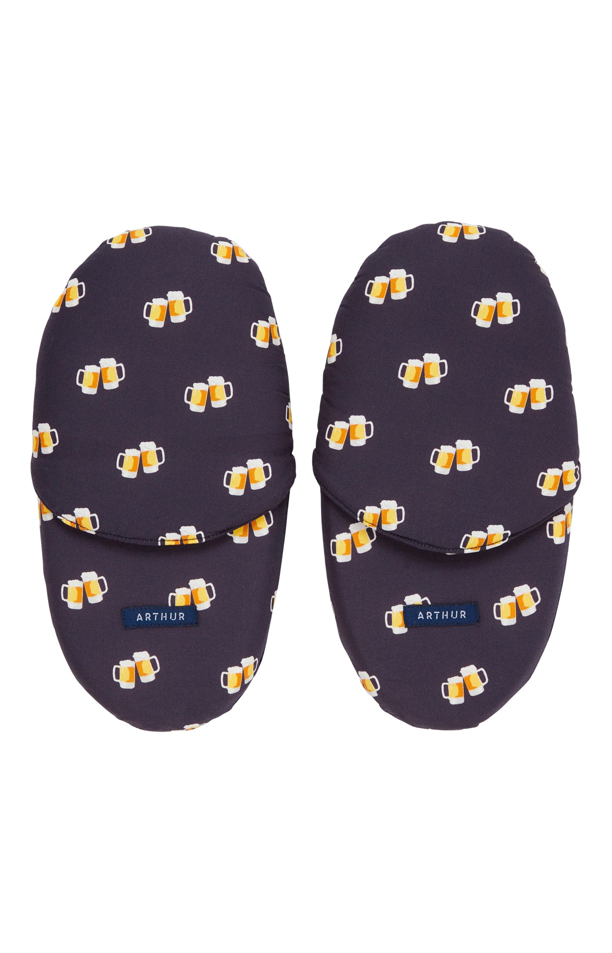 arthur-sans-pression-pantoufles-homme-marine-coton-bio image 3