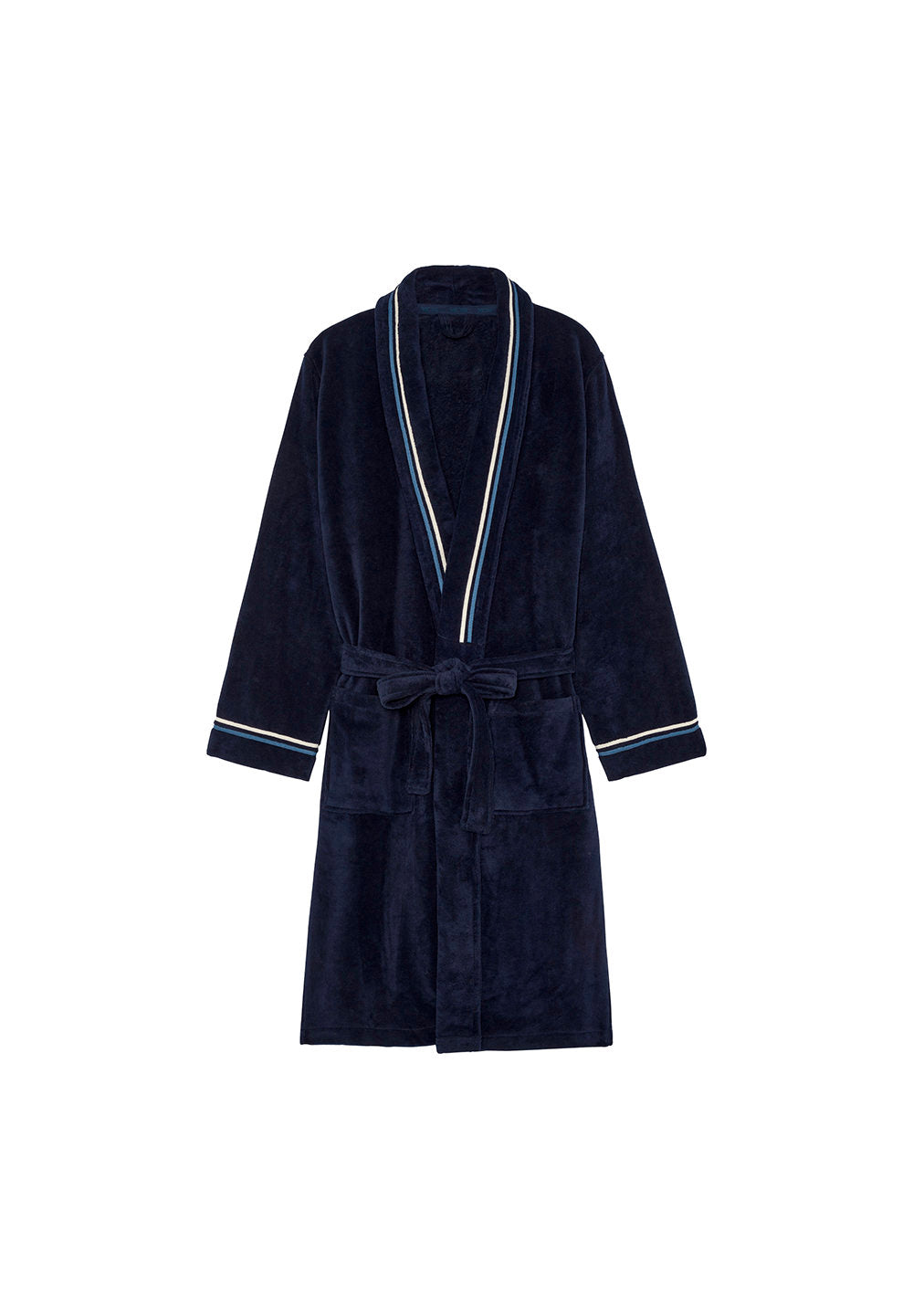 hom-transat-402443-4000ra-peignoir-bleu-marine-coton image 1