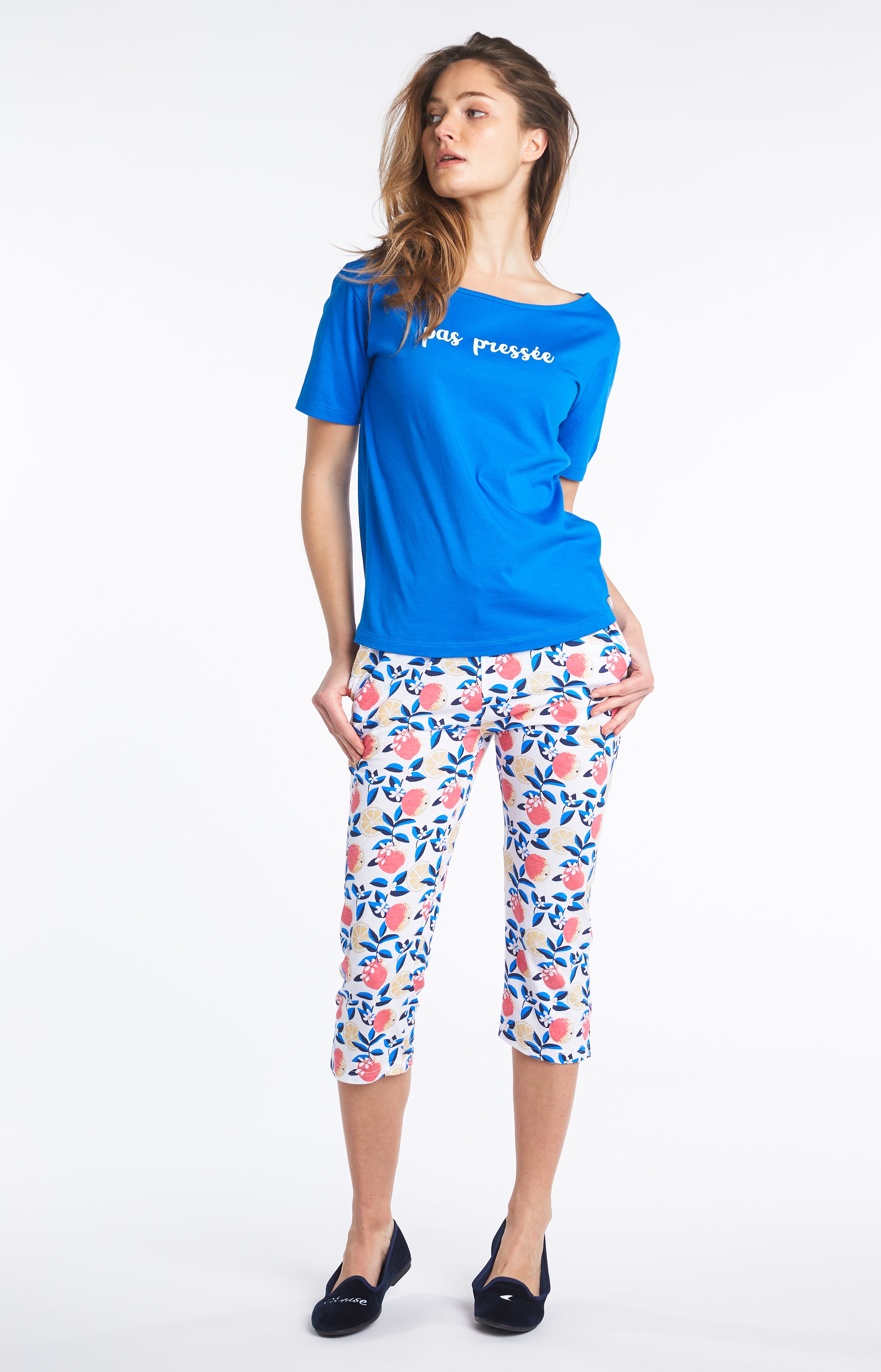 arthur-bob-pyjama-long-agrume-blanc-coton-bio-femme image 5