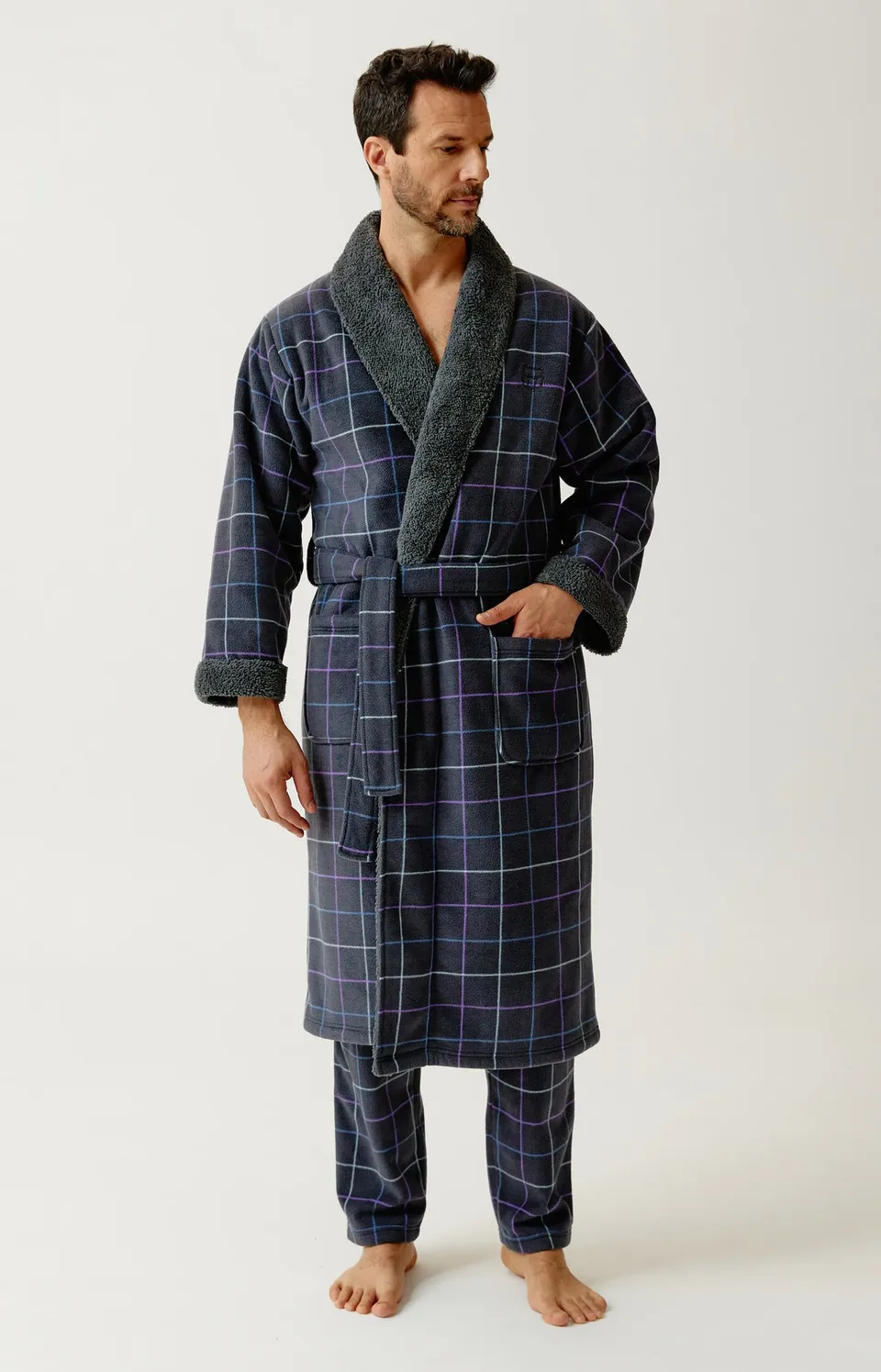 arthur-bob-carol-robe-de-chambre-polaire-carreaux image 1
