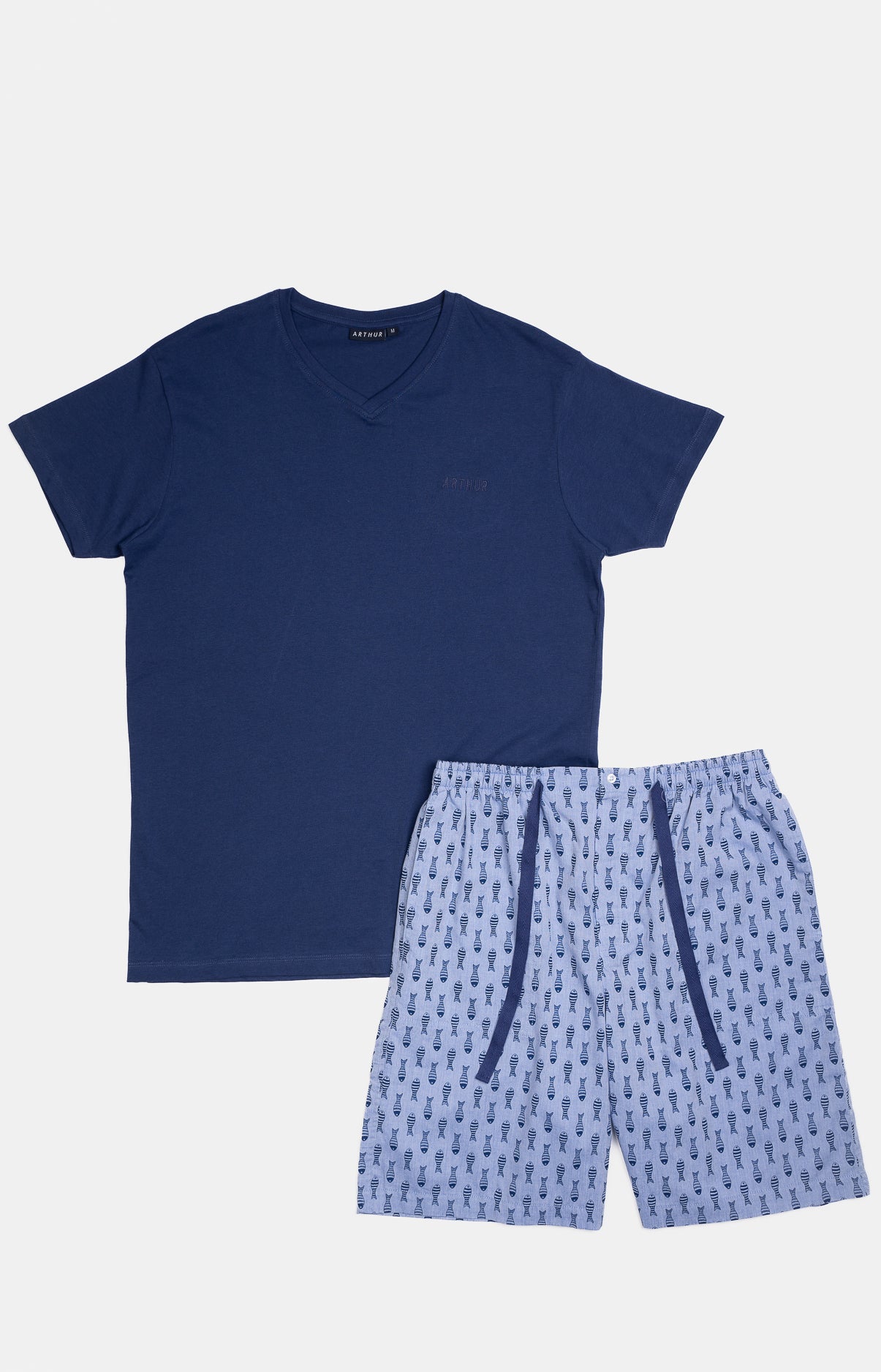 arthur-bob-pyjashort-fish-marine-coton-homme image 3