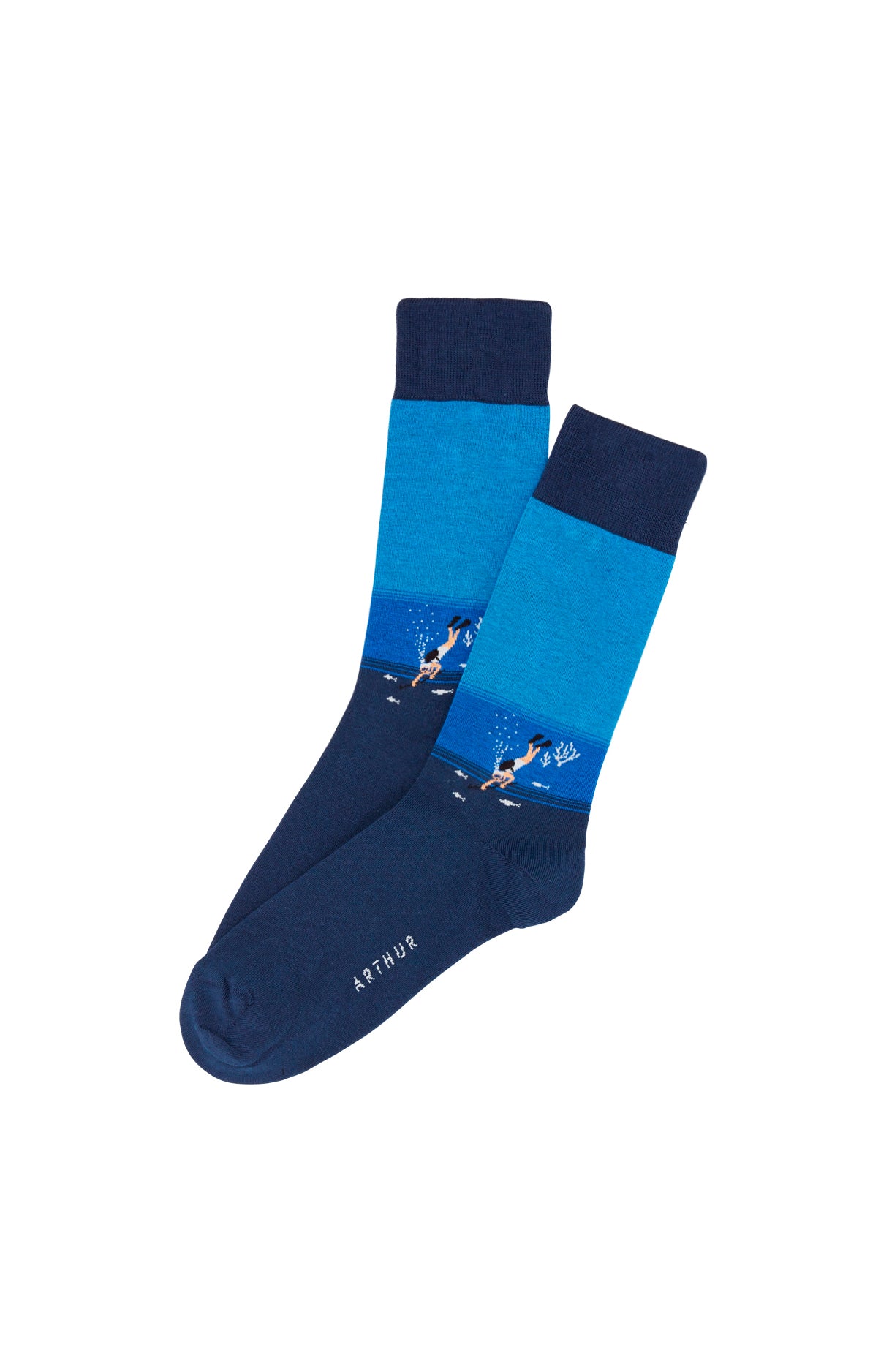arthur-bob-plongeur-marine-chaussettes-homme-coton-bio image 1