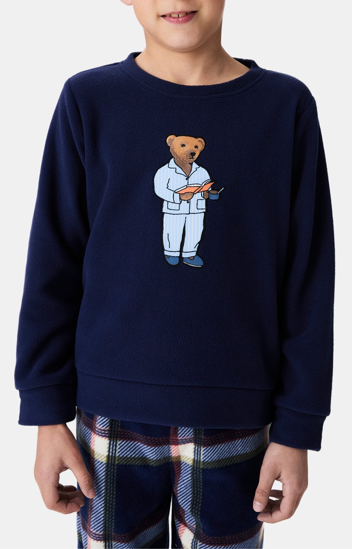 arthur-bob-esprit-livre-pyjama-enfant-marine-micropolaire image 4