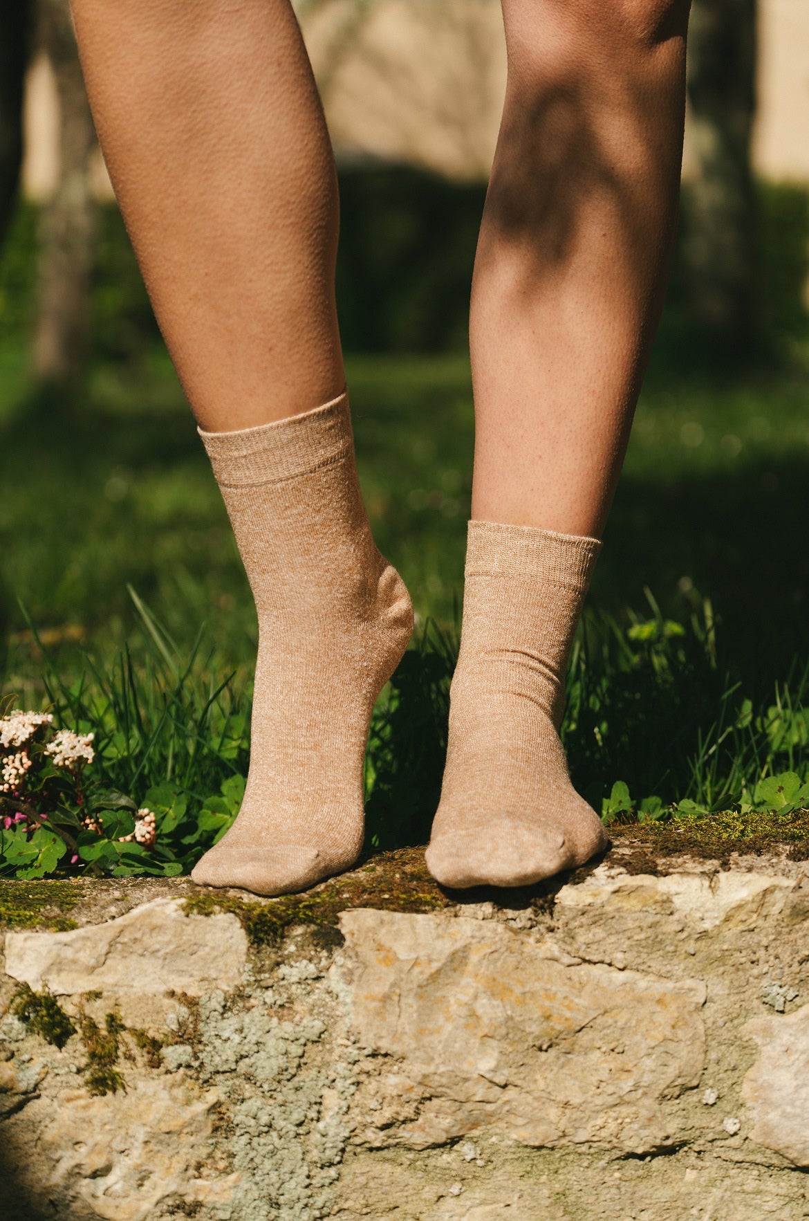 p-trone-lin-coton-chaussettes-lisses-beige-chin image 8