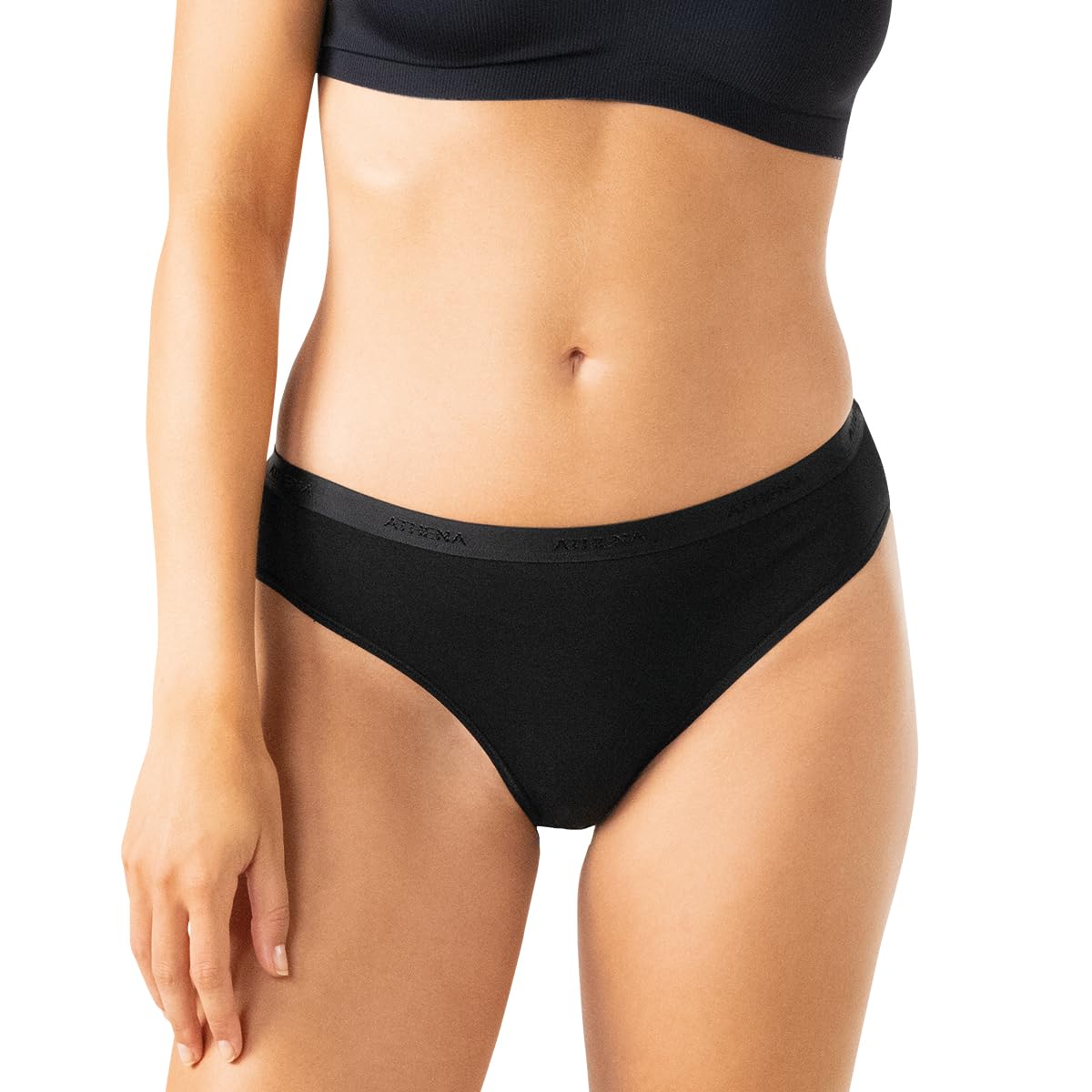 athena-ecopack-lot-3-culottes-l-opard-noir-coton-stretch image 4
