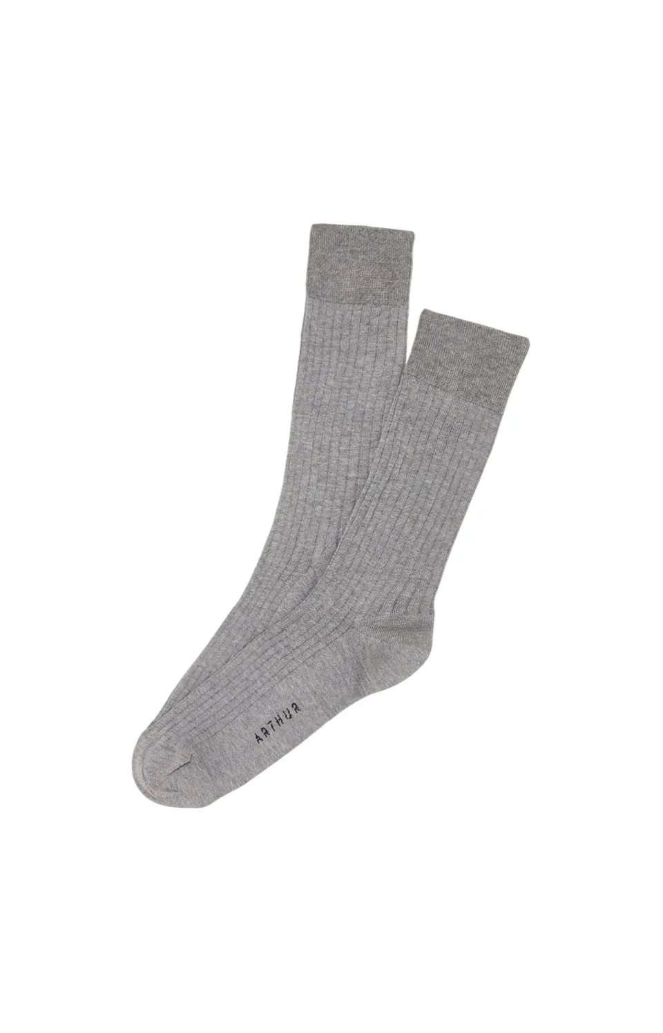 arthur-bob-gris-chaussettes-homme-fil-cosse image 1