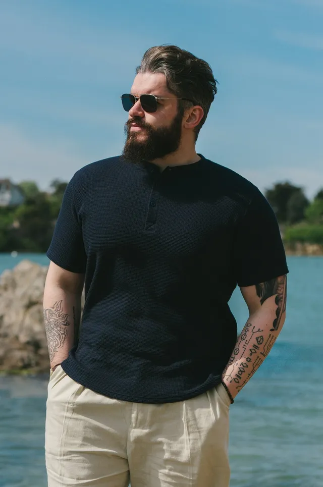 p-trone-henley-cormac-t-shirt-manches-courtes-beige image 1