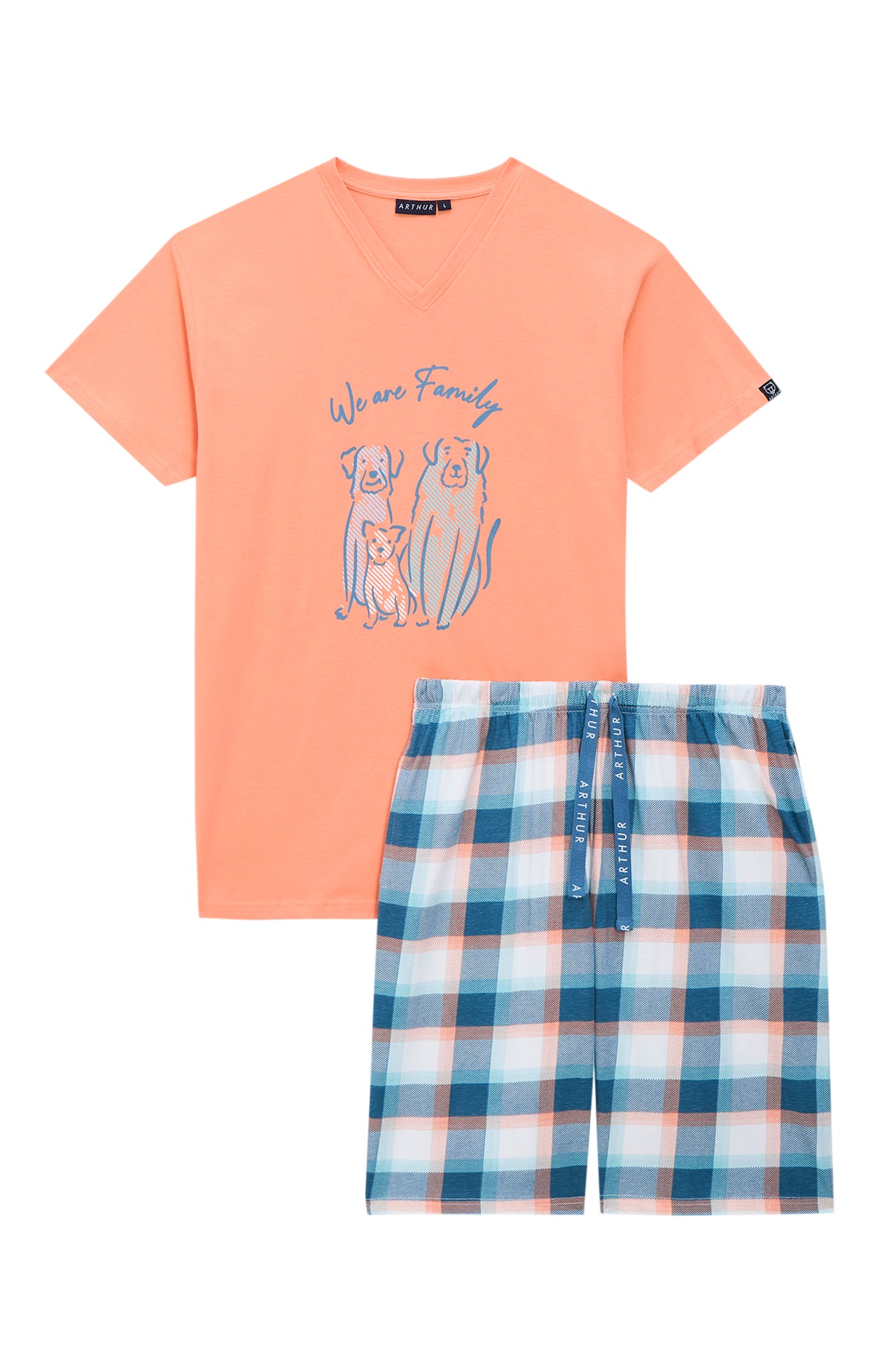 arthur-bob-we-are-family-pyjashort-homme-multicolore-coton image 3