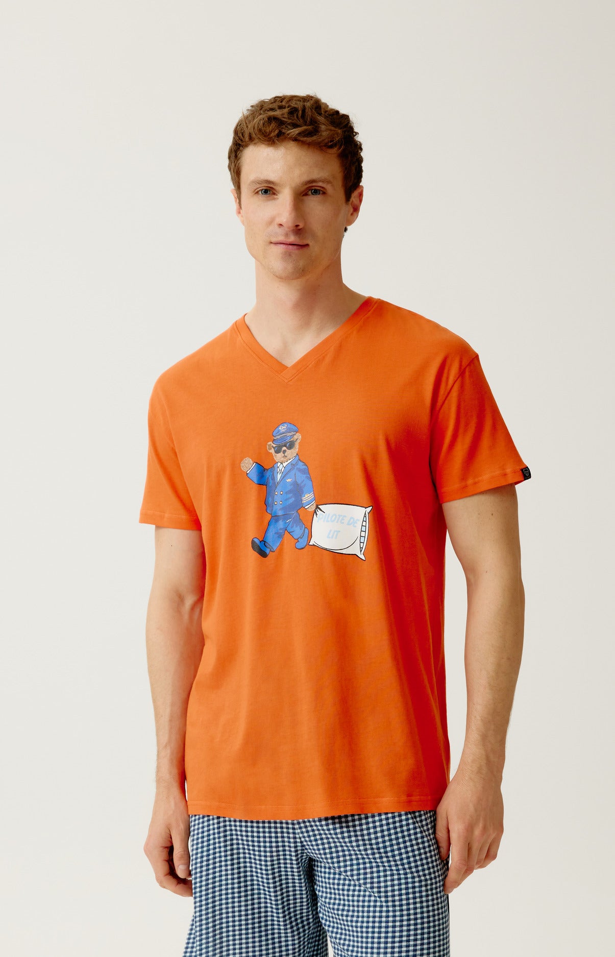 arthur-bob-pilote-de-lit-pyjashort-coton-marine image 2