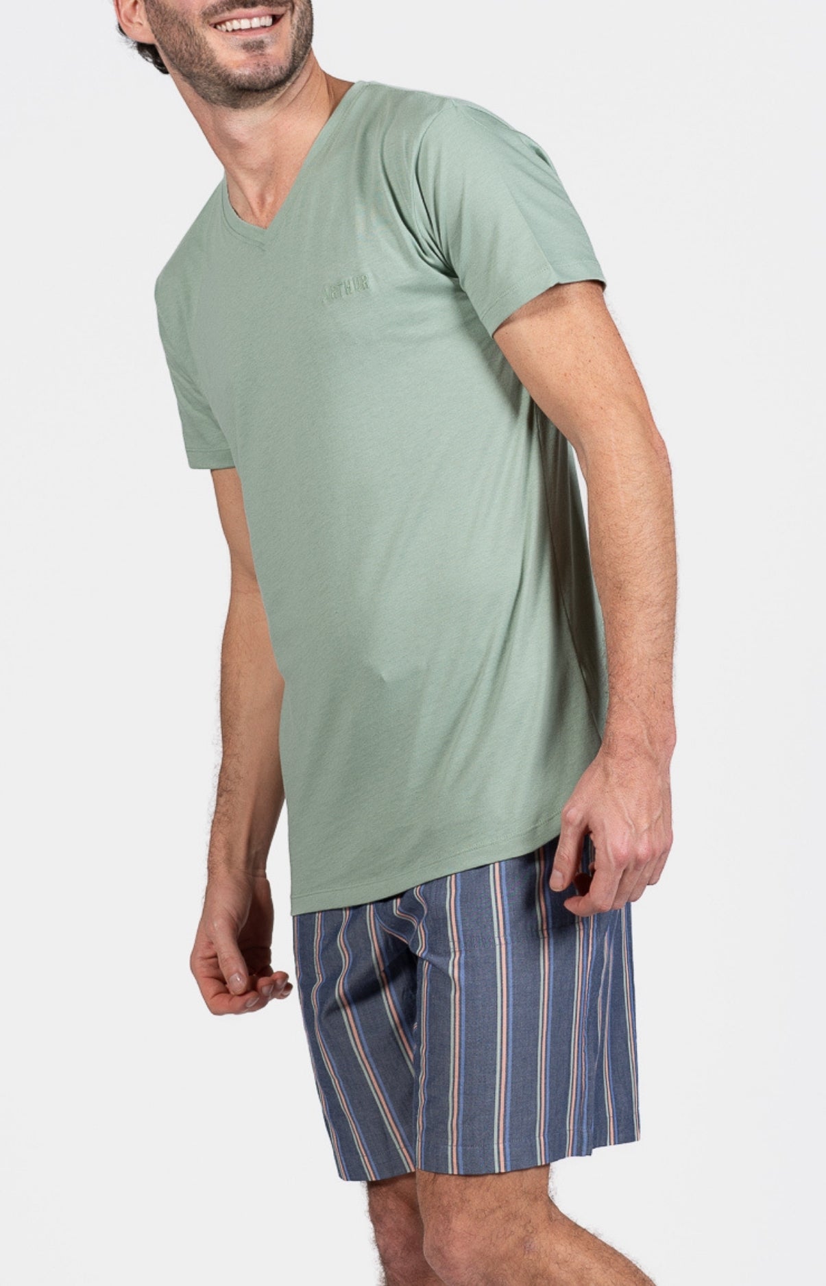 arthur-bob-lamark-pyjashort-homme-marine-en-coton image 5