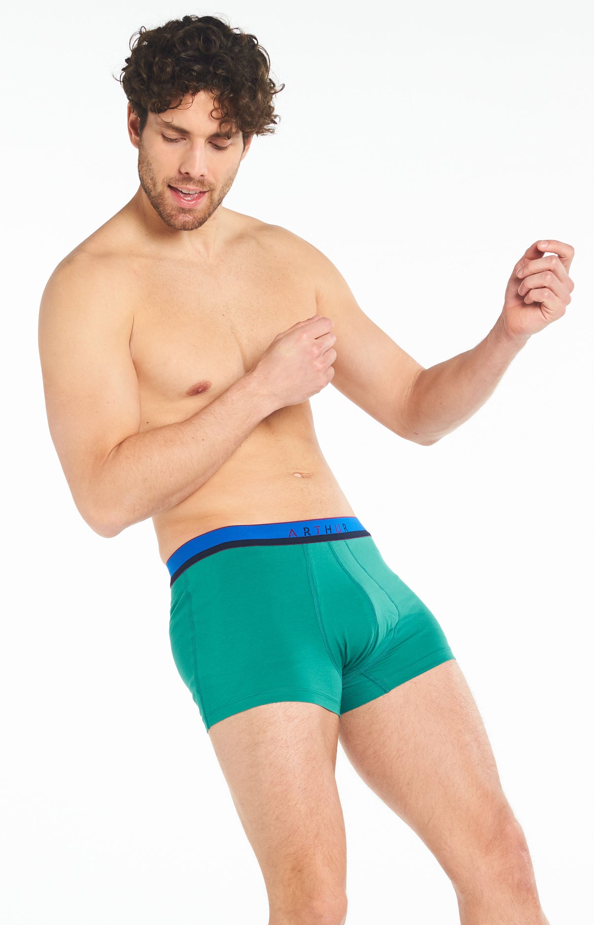 arthur-bob-boxer-homme-vert-coton-bio-uni image 4