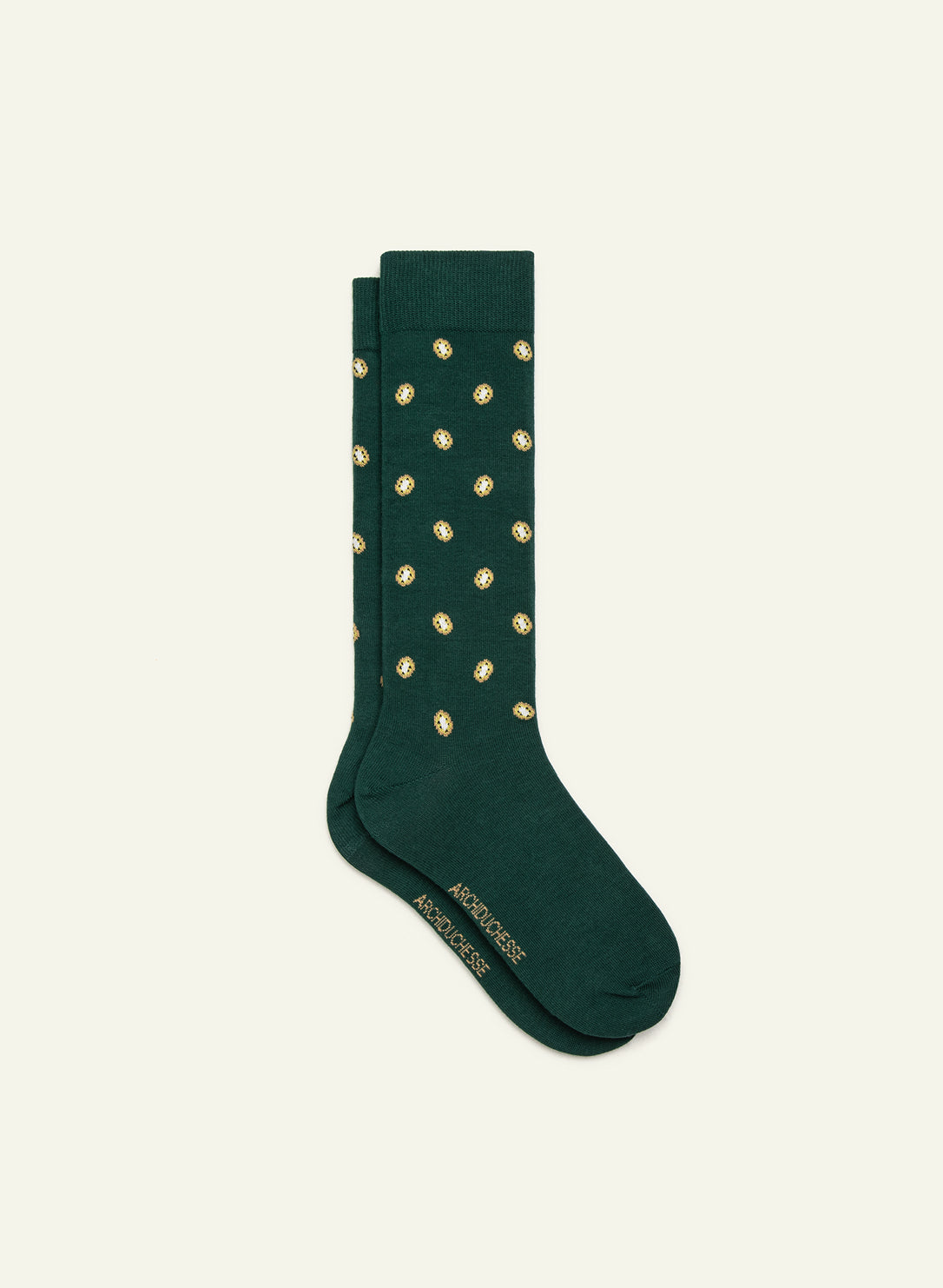 archiduchesse-fantaisie-kiwi-twist-vert-chaussettes-hautes-coton image 2