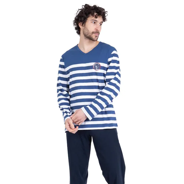 athena-easy-coton-pyjama-long-homme-ocean-club-rayures-l image 1