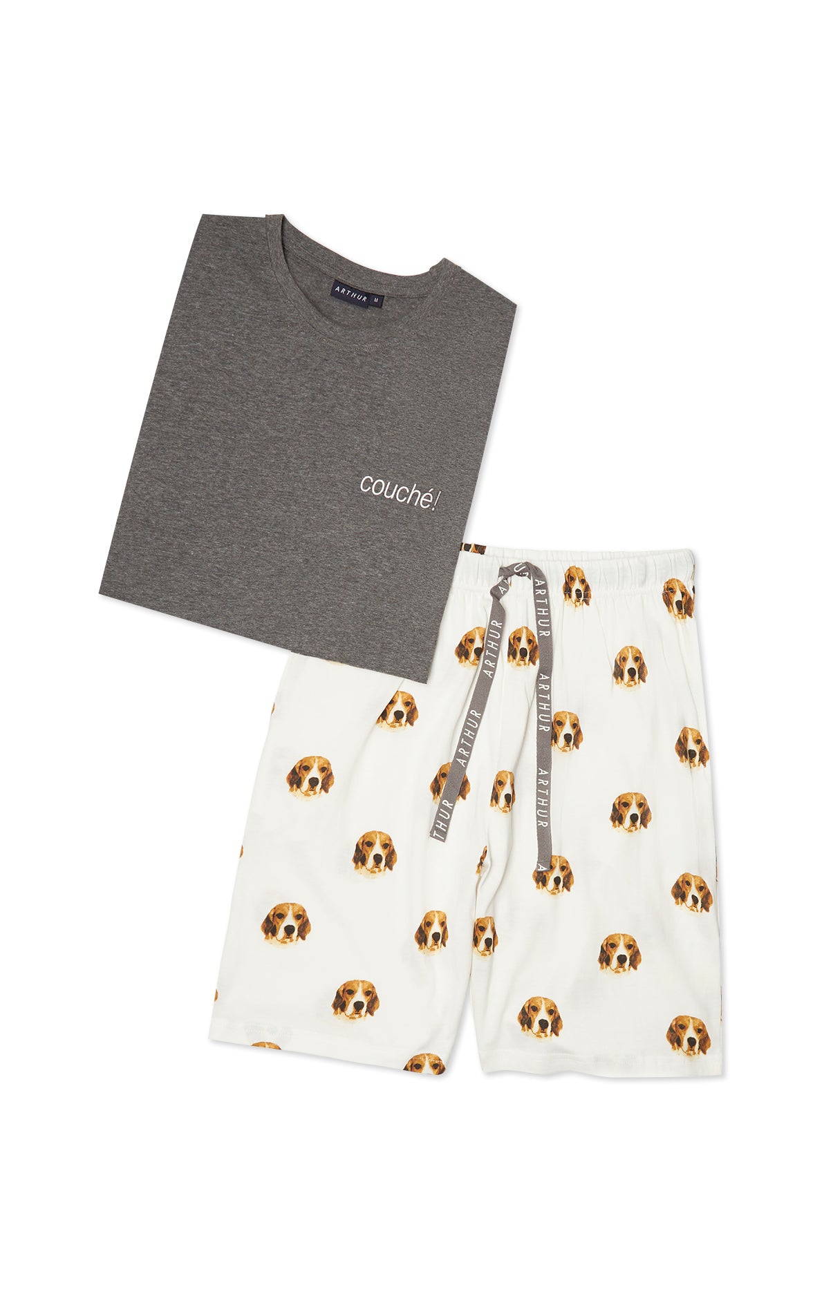 arthur-bob-beagle-pyjashort-homme-ivoire-coton-bio image 3