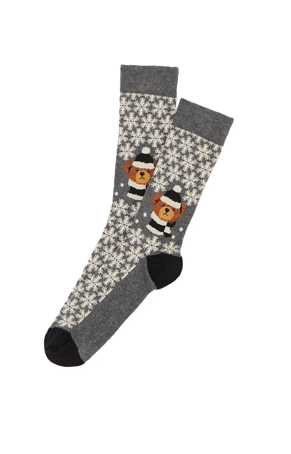 arthur-bob-teddy-no-l-chaussettes-homme-coton-gris image 1