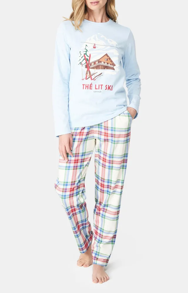 arthur-bob-th-lit-ski-pyjama-blanc-coton-bio-femme image 1
