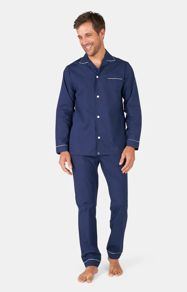 arthur-bob-tradi-pyjama-coton-marine-boutonn-popeline image 1